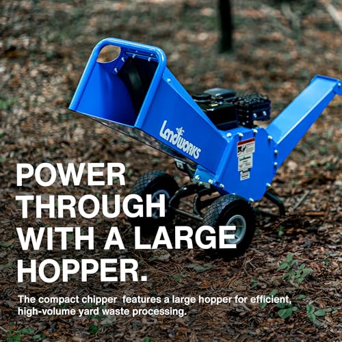 Landworks Wood Chipper Shredder Mulcher, Heavy Duty, 7 HP Gas Powered, Compact Rotor Assembly, 3 Inch Max Capacity - Image 4