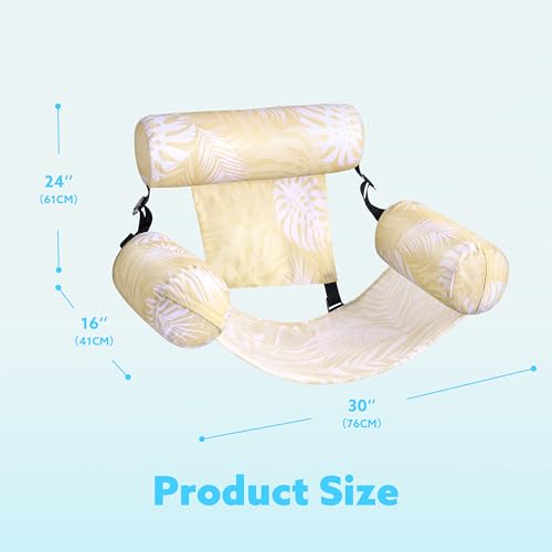 Sloosh Pool Floats Chairs Adult,Inflatable Pool Lounge,Plant Pattern Floating Mat Hammock,Blow up Water Chairs Noodles rafts for Party Summer Water Beach Fun - Image 28