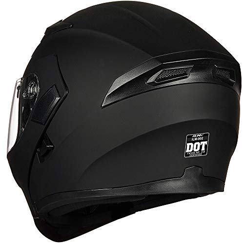 ILM Motorcycle Dual Visor Flip up Modular Full Face Helmet DOT 6 Colors Model 902 - Image 36