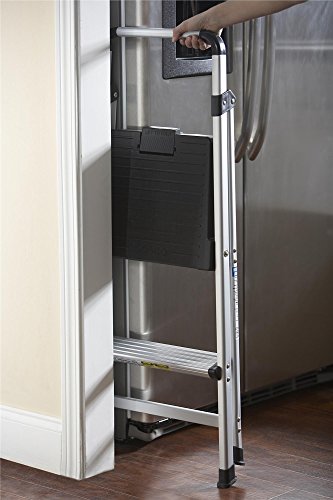 COSCO 2 Step Lite Solutions Folding Step Stool, Aluminum/Black - Image 2