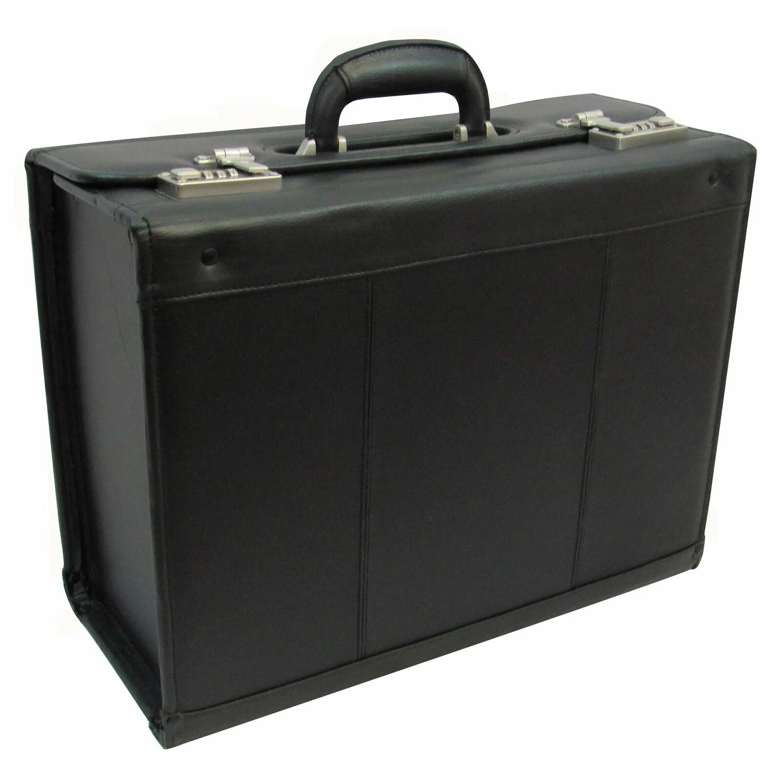 Amerileather Black Leather Pilot Case