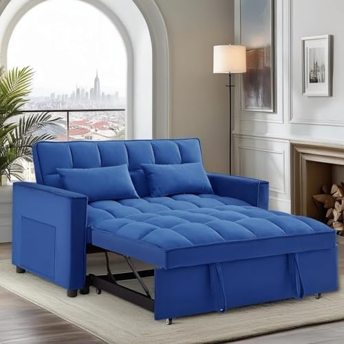 3 in 1 Sleeper Sofa Bed, Futon Sofa Bed for Living Room with Side Pocket, Black Sleepers Sofa Couch with Pullout Bed, Convertible Love Seat Sleepers Bed for Living Room, Bedroom, Small Space - Image 21