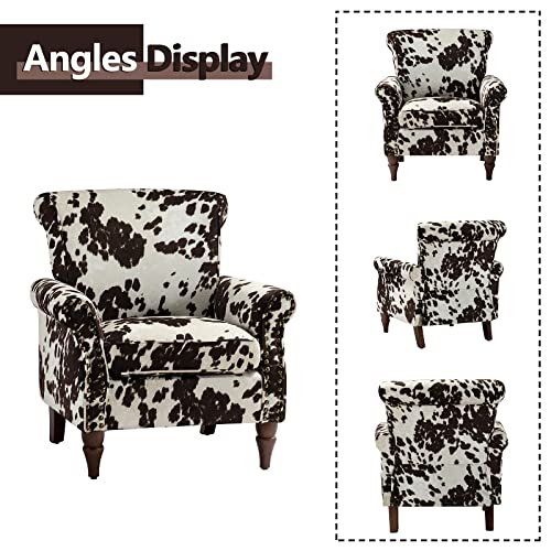 HULALA HOME Modern Wingback Accent Chair with Wood Legs & Removable Cushion, Comfy Upholstered Armchair with Nailhead Trim, Floral Pattern Single Sofa Chair for Living Room Bedroom, Blue - Image 43