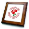 3dRose Single Red Rose and Sweet Chariot Anthem – Framed Tiles (ft-376705-1)