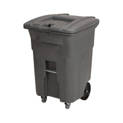 Toter 96 gal. Graystone Document Trash Can with Wheels and Hasp Lock (2 Standard Caster, 2 Stationary Wheels)