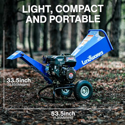 Landworks Wood Chipper Shredder Mulcher, Heavy Duty, 7 HP Gas Powered, Compact Rotor Assembly, 3 Inch Max Capacity - Image 7