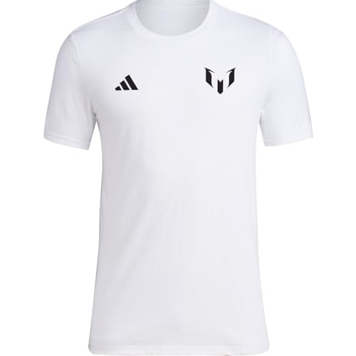 adidas Men’s Soccer Messi X Miami Bienvenido a Miami Tee -Messi Graphic Logo and #10, Available in Black & White - Image 2