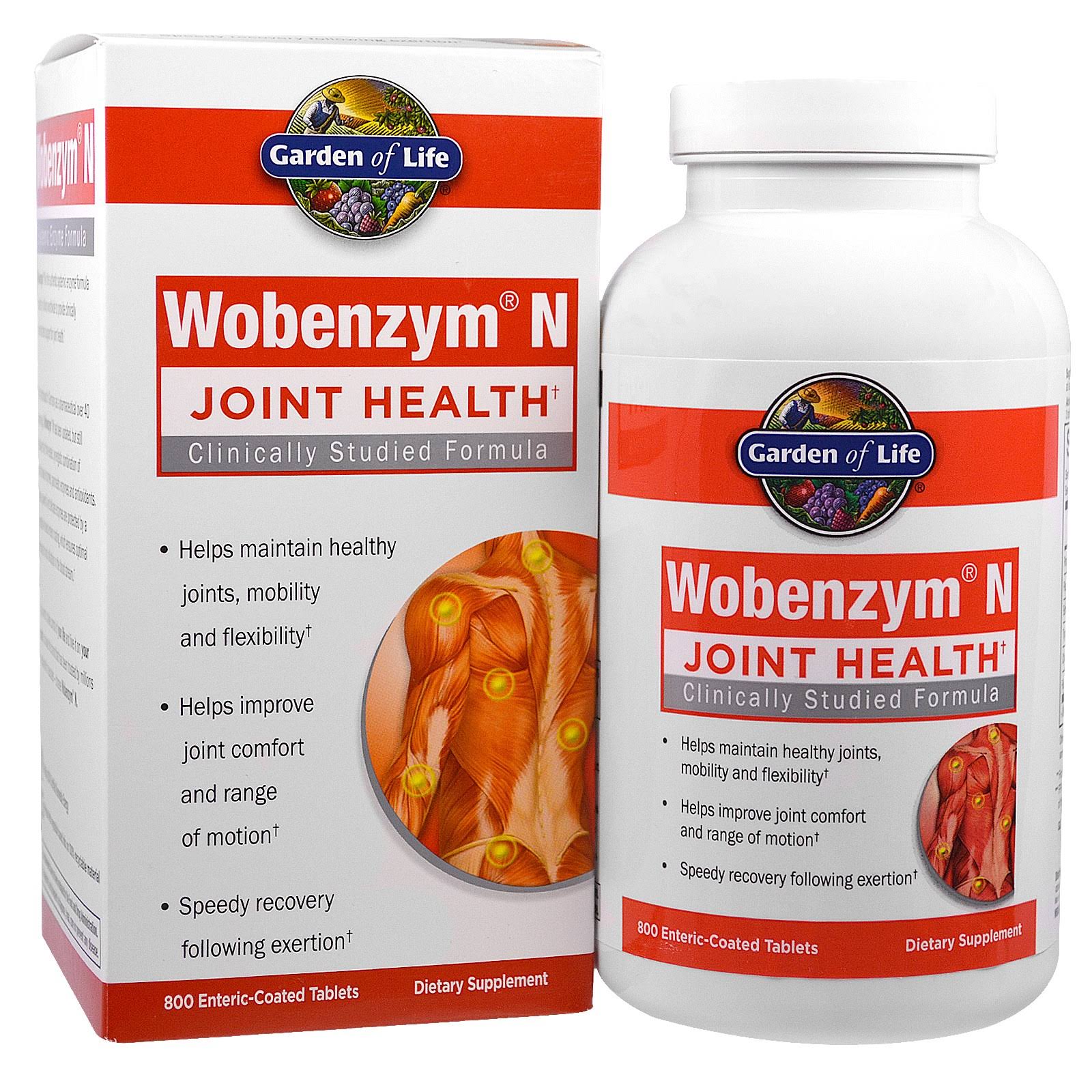 Garden of Life Wobenzym N Joint Health Dietary Supplements Tablets 800 count