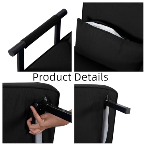 3 in 1 Sleeper Sofa Bed, Futon Sofa Bed for Living Room with Side Pocket, Black Sleepers Sofa Couch with Pullout Bed, Convertible Love Seat Sleepers Bed for Living Room, Bedroom, Small Space - Image 56