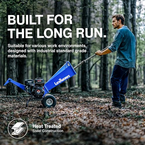 Landworks Wood Chipper Shredder Mulcher, Heavy Duty, 7 HP Gas Powered, Compact Rotor Assembly, 3 Inch Max Capacity - Image 6