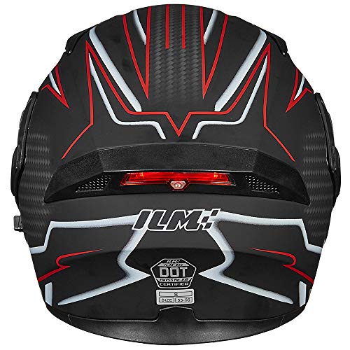 ILM Motorcycle Dual Visor Flip up Modular Full Face Helmet DOT 6 Colors Model 902 - Image 63